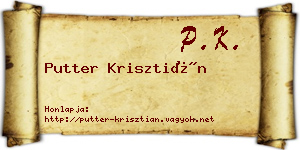 Putter Krisztián névjegykártya